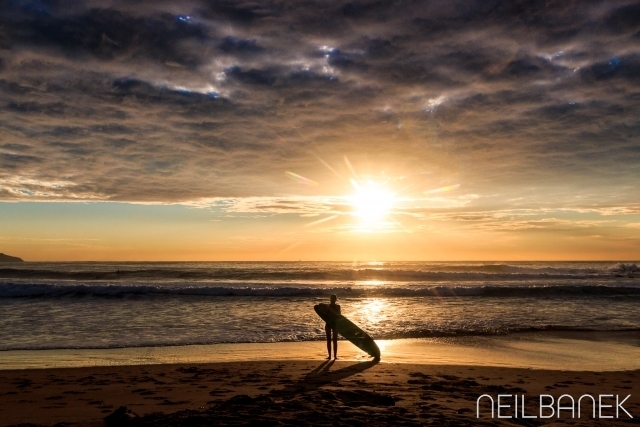 Longboarder watching the Sunrise - Dee Why