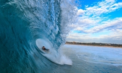 James getting barrelled at Dee Why beach